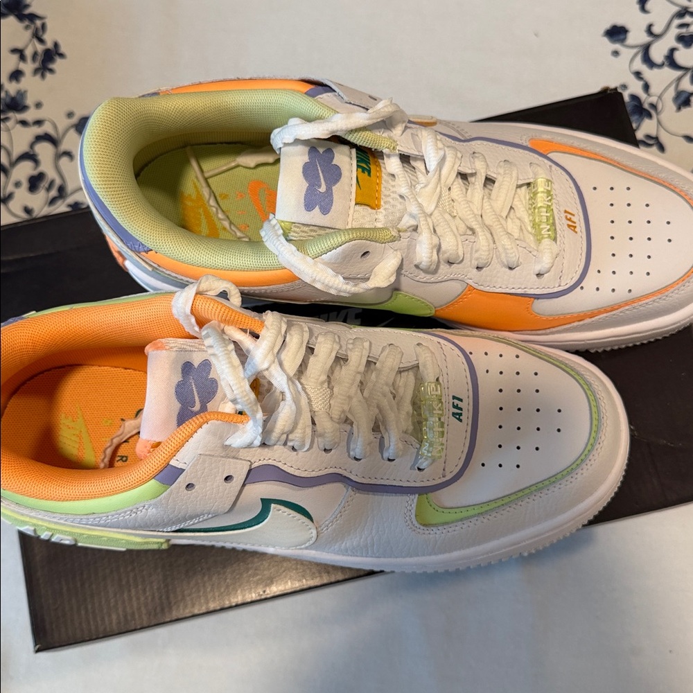 Nike Air Force 1 Shadow Low Sneakers White Multi-Color - Picture 2 of 7